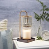 image:imageMikasa Electric Candle Warmer with Amber Glass Shade  138 Inch Lamp Warmer with Wooden Base 50 Watt Halogen Bulb Included Dimmer Switch Safe Flameless Fragrance for Home DcorClear Faceted