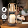 image:imageMikasa Electric Candle Warmer with Amber Glass Shade  138 Inch Lamp Warmer with Wooden Base 50 Watt Halogen Bulb Included Dimmer Switch Safe Flameless Fragrance for Home DcorAmber Double Arm