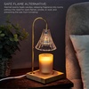 image:imageMikasa Electric Candle Warmer with Amber Glass Shade  138 Inch Lamp Warmer with Wooden Base 50 Watt Halogen Bulb Included Dimmer Switch Safe Flameless Fragrance for Home DcorClear Fluted