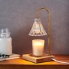 image:imageMikasa Electric Candle Warmer with Amber Glass Shade  138 Inch Lamp Warmer with Wooden Base 50 Watt Halogen Bulb Included Dimmer Switch Safe Flameless Fragrance for Home DcorClear Fluted