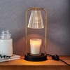 image:imageMikasa Electric Candle Warmer with Amber Glass Shade  138 Inch Lamp Warmer with Wooden Base 50 Watt Halogen Bulb Included Dimmer Switch Safe Flameless Fragrance for Home DcorAmber Double Arm