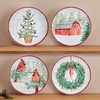 image:imageMikasa Holiday Countryside Christmas Bone China Salad Plates Set of 4 9 InchSet of 4  9 Inch