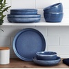 image:imageMikasa Huxley 9 Piece Dinnerware Bowl Set Service for 3 GreyBlue