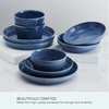 image:imageMikasa Huxley 9 Piece Dinnerware Bowl Set Service for 3 GreyBlue