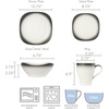 image:imageMikasa Swirl Square White 16 Piece Dinnerware Set Service for 4Ombre Graphite