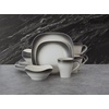 image:imageMikasa Swirl Square White 16 Piece Dinnerware Set Service for 4Ombre Graphite