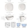 image:imageMikasa Swirl Square White 16 Piece Dinnerware Set Service for 4White