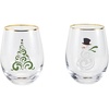 image:imageCelebrations by Mikasa Holiday Tree Snowman Stemless Wine Set of 2 18 Ounce18 Ounces
