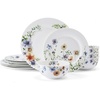 image:imageMikasa Audrina Water Color Flowers Bone China Lightweight Chip Resistant 12 Piece Dinnerware Set Service for 4 White
