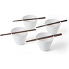 image:imageMikasa Delray Bone China Lightweight Chip Resistant Noodle Ramen Bowl with Chopsticks White Set of 4 475InchSet of 4