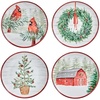 image:imageMikasa Holiday Countryside Christmas Bone China Salad Plates Set of 4 9 InchSet of 4  9 Inch