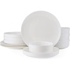 image:imageMikasa Macie Bone China Lightweight Chip Resistant 12 Piece Dinnerware Set Service for 4 White