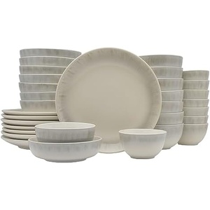 image:imageMikasa Logan Grey 32 Piece Dinnerware Set Service for 8Gray