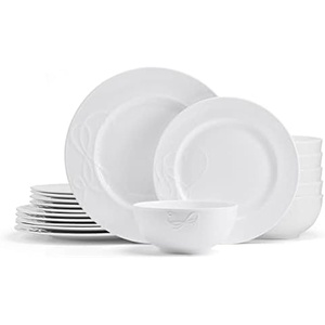 image:imageMikasa Love Story White Chip Resistant 18 Piece Dinnerware Set Service for 6
