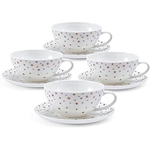 image:imageMikasa Millie Gold Metallic Set of 4 Salad Plates 9 InchCup and Saucers