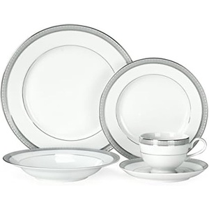 image:imageMikasa Parchment Gold 40 Piece Dinnerware Set Service for 8Platinum Crown