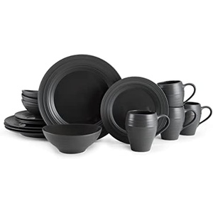 image:imageMikasa Swirl 16 Piece Dinnerware Set Service for 4 Graphite