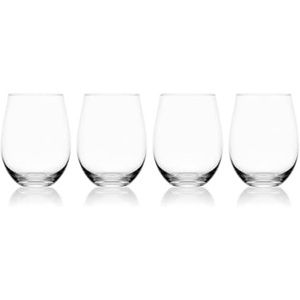 image:imageMikasa Lana Red Wine Balloon Glasses Set of 4 23 Ounce ClearGlass Stemless Wine