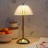 image:imageMikasa Acrylic and Metal Rechargeable Cordless LED Lamp with Opaque Shade 59x59x11 InchGold Dome Shade