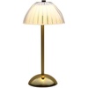 image:imageMikasa Acrylic and Metal Rechargeable Cordless LED Lamp with Opaque Shade 59x59x11 InchGold Dome Shade
