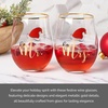 image:imageCelebrations by Mikasa Holiday Santa Hat Mr Mrs Stemless Wine Set of 2 18 Ounce18 Ounces