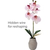 image:imageMikasa Artificial Orchid in Pot Real Touch Phalaenopsis Orchid Embossed Weave Cement Pot 16Inch Single Branch Watercolor PinkWatercolor Pink