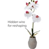 image:imageMikasa Artificial Orchid in Pot Real Touch Phalaenopsis Orchid Embossed Weave Cement Pot 16Inch Single Branch Watercolor PinkWhitePink