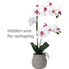 image:imageMikasa Artificial Orchid in Pot Real Touch Phalaenopsis Orchid Embossed Weave Cement Pot 16Inch Single Branch Watercolor PinkWhitePink