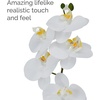 image:imageMikasa Artificial Orchid in Pot Real Touch Phalaenopsis Orchid Embossed Weave Cement Pot 16Inch Single Branch Watercolor PinkWhiteYellow