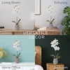 image:imageMikasa Artificial Orchid in Pot Real Touch Phalaenopsis Orchid Embossed Weave Cement Pot 16Inch Single Branch Watercolor PinkWhiteYellow