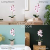 image:imageMikasa Artificial Orchid in Pot Real Touch Phalaenopsis Orchid Faux Aged Cement Pot 22Inch Double Branch WhitePinkPink Spot