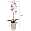 image:imageMikasa Artificial Orchid in Pot Real Touch Phalaenopsis Orchid Faux Aged Cement Pot 22Inch Double Branch WhitePinkPink Spot