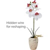 image:imageMikasa Artificial Orchid in Pot Real Touch Phalaenopsis Orchid Faux Aged Cement Pot 22Inch Double Branch WhitePinkWhitePink