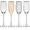 image:imageMikasa Cheers Balloon Goblet Wine Glass 245Ounce Set of 4 TransparentPlatinum Rim Champagne Flute