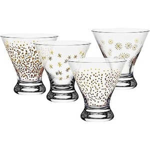 image:imageMikasa Party Set of 4 Stemless Martini Glasses 10 Ounce Clear and GoldMartini