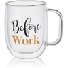 image:imageMikasa Caffeine Double Wall Glass Mug and Stemless Wine Glass Set of 2 ClearWork