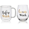image:imageMikasa Caffeine Double Wall Glass Mug and Stemless Wine Glass Set of 2 ClearWork