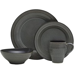 image:imageMikasa Swirl Speckle 16 Piece Dinnerware Set Service for 4 Graphite