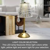 image:imageMikasa Acrylic and Metal Rechargeable Cordless LED Lamp with Clear Shade 59x59x11 InchGold Tapered Drum Shade
