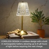 image:imageMikasa Acrylic and Metal Rechargeable Cordless LED Lamp with Clear Shade 59x59x11 InchGold Tapered Drum Shade