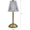 image:imageMikasa Acrylic and Metal Rechargeable Cordless LED Lamp with Clear Shade 59x59x11 InchGold Tapered Drum Shade