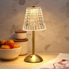 image:imageMikasa Acrylic and Metal Rechargeable Cordless LED Lamp with Clear Shade 59x59x11 InchGold Tapered Drum Shade