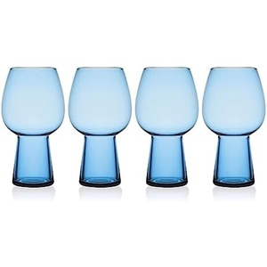 image:imageMikasa Phoebe Goblet Beer Beverage Glass Set of 4 BlueBlue