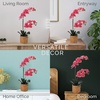 image:imageMikasa Artificial Orchid in Pot Real Touch Phalaenopsis Orchid Embossed Caning Cement Pot 16Inch Single Branch RosewoodRosewood