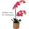 image:imageMikasa Artificial Orchid in Pot Real Touch Phalaenopsis Orchid Embossed Caning Cement Pot 16Inch Single Branch RosewoodRosewood