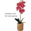 image:imageMikasa Artificial Orchid in Pot Real Touch Phalaenopsis Orchid Embossed Caning Cement Pot 16Inch Single Branch RosewoodWater Color Pink