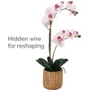 image:imageMikasa Artificial Orchid in Pot Real Touch Phalaenopsis Orchid Embossed Caning Cement Pot 16Inch Single Branch RosewoodWatercolor Pink