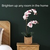 image:imageMikasa Artificial Orchid in Pot Real Touch Phalaenopsis Orchid Embossed Caning Cement Pot 16Inch Single Branch RosewoodWatercolor Pink