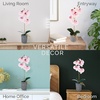 image:imageMikasa Artificial Orchid in Pot Real Touch Phalaenopsis Orchid Faux Aged Cement Pot 22Inch Double Branch WhiteYellowWatercolor Pink