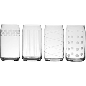 image:imageMikasa Cheers Beer Soda Can Shape Glass Set 185Ounce Set Of 4 Clear